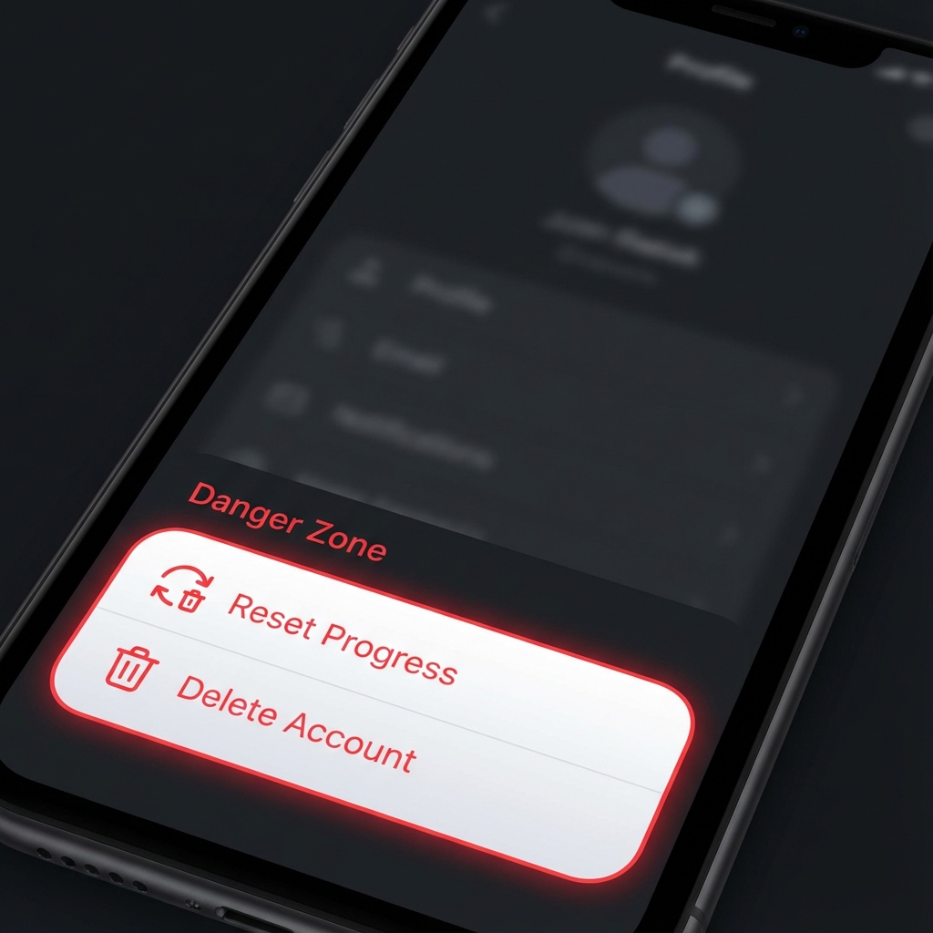 Delete Account UI Screen