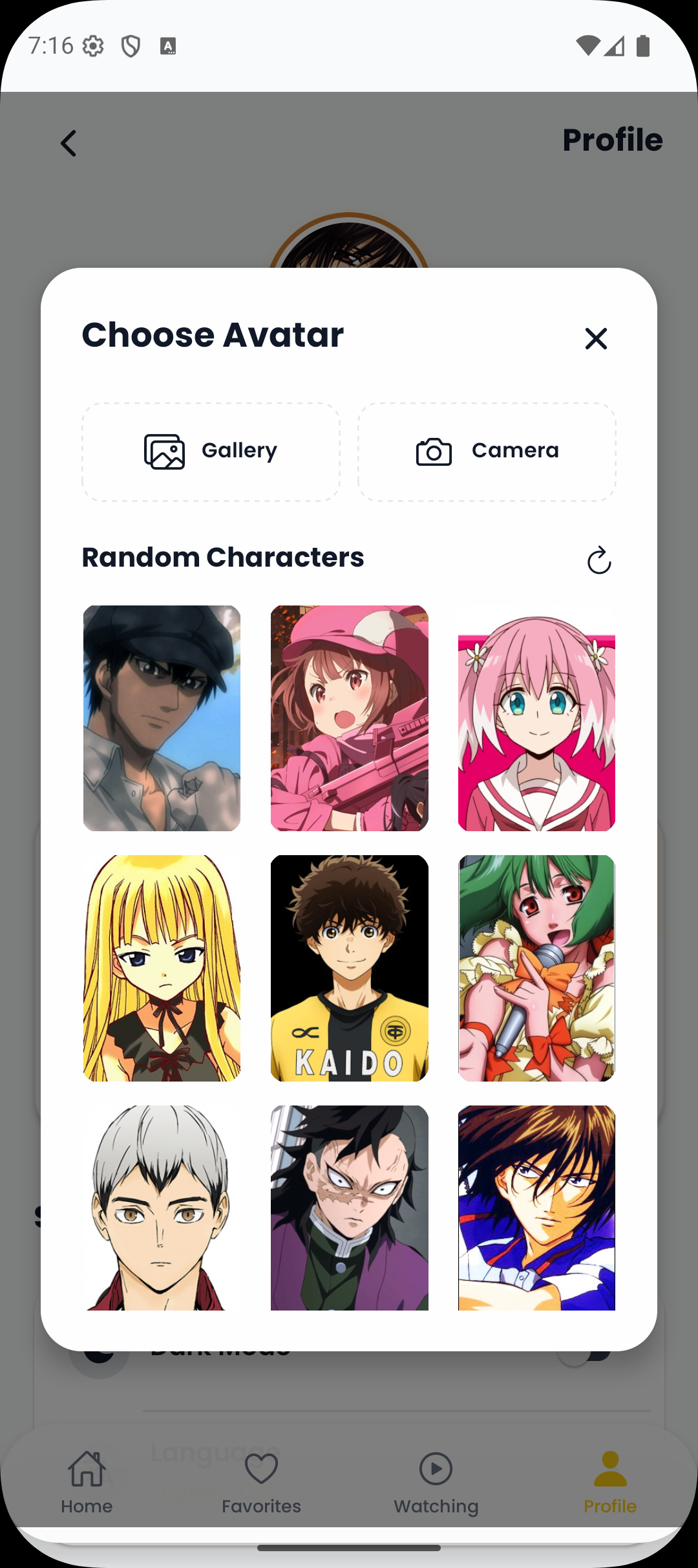 Customization Screenshot