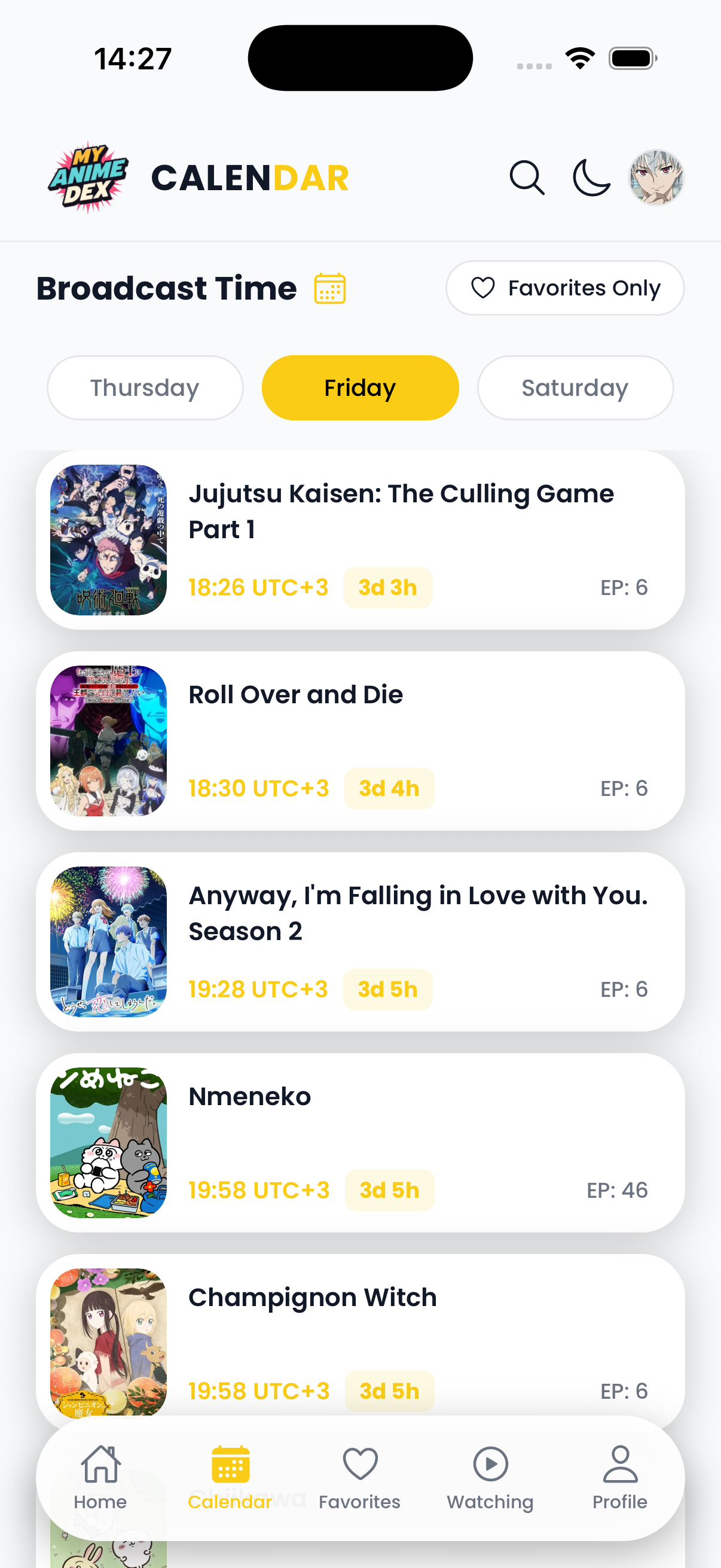 Release Calendar Screenshot